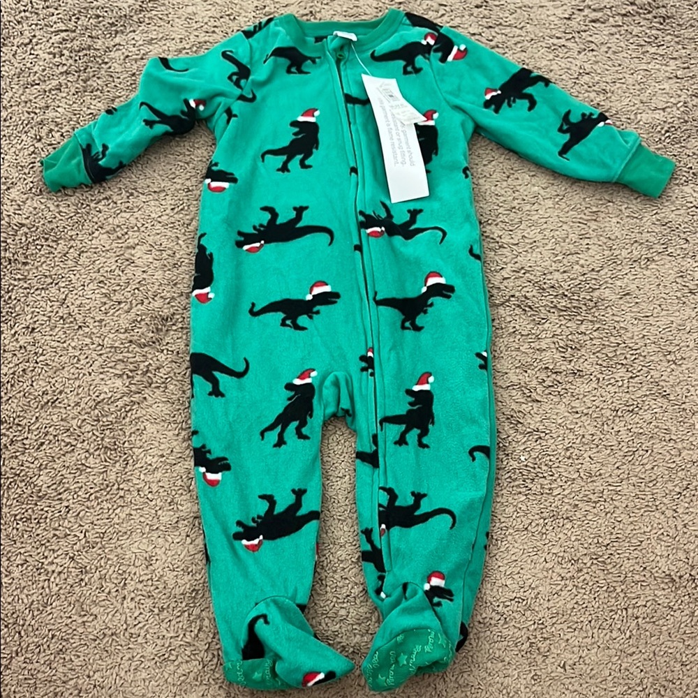 Green Dinosaur Santa onsie
